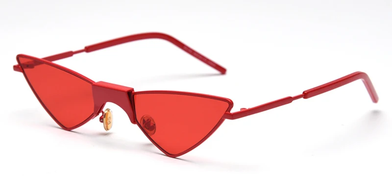 red Peekaboo солнцезащитные очки со стразами для женщин Безрамное половина обод зеленый черный кошачий глаз защита от солнца Очки для дам Мода г. подарок - Цвет линз: red