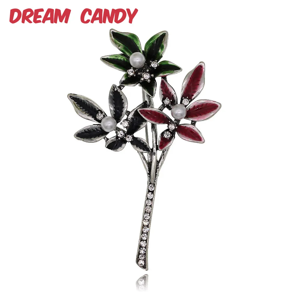 Фантазийные 3 Цвета изысканный стразы цветок броши для женщин женские винтажные