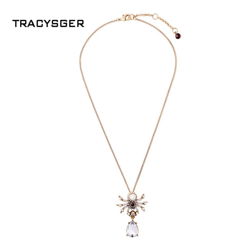 AB xl00173c/TRACYSGER/винтажное ожерелье с жемчужным кулоном женское насекомое|pearl pendant