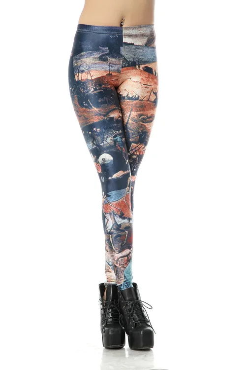 Винтажный мира конец света сценарии цифровая печать сексуальный леггинсы для