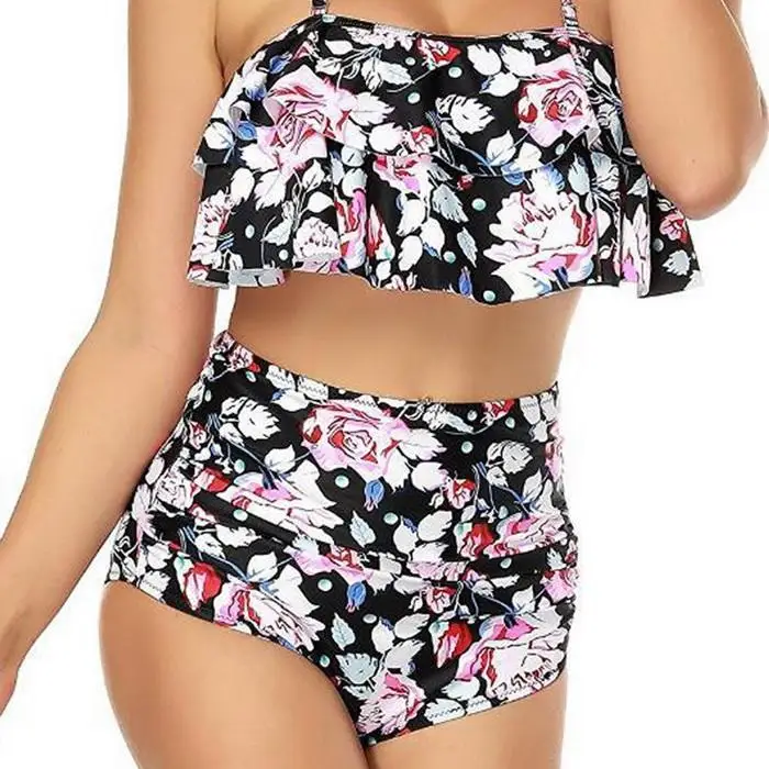Женская Повседневная Холтер без рукавов Цветочные оборки свободная
