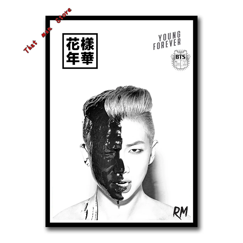 Прозрачный Kpop bangtan Плакаты для мальчиков, наклейки на стену, белая бумага, высокое качество, печать, украшение для дома, искусство, Декор, без рамки, 42*30 см - Цвет: Прозрачный
