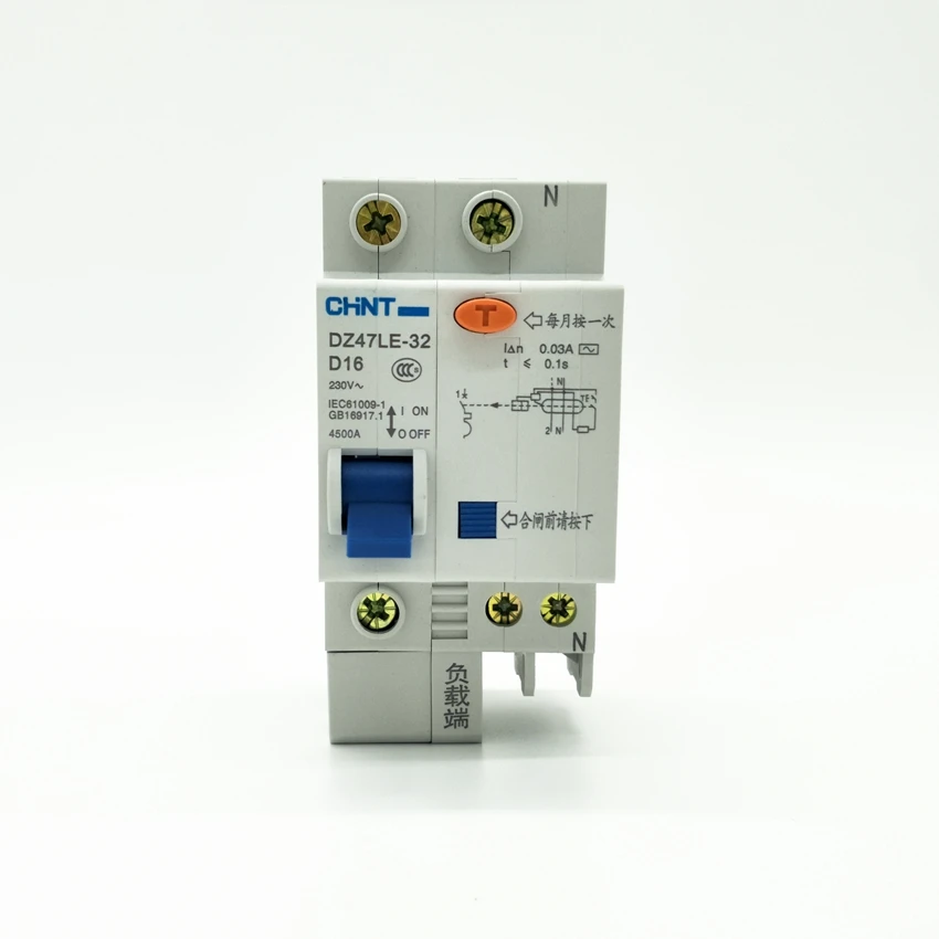 CHINT DZ47LE-32 1P+N D16A 30mA  Earth Leakage Circuit Breaker/Residual Current Operated Circuit Breaker