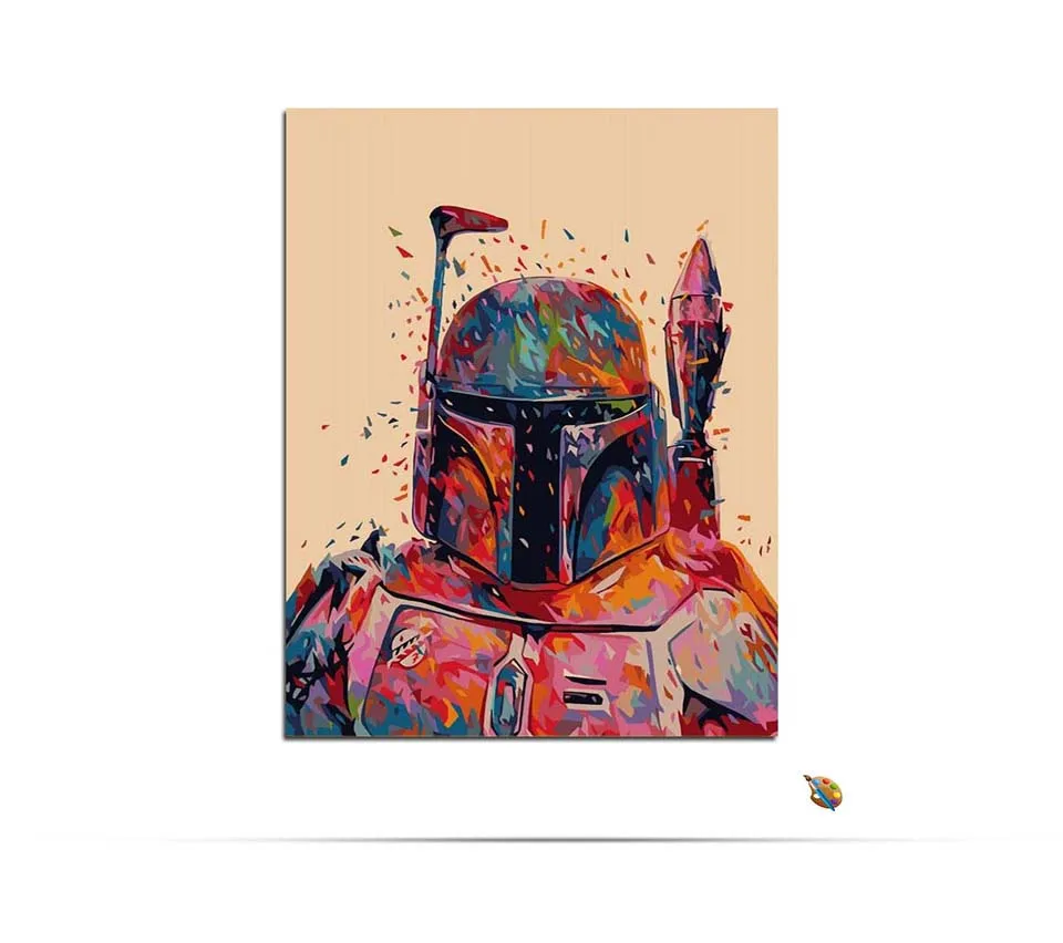 Hunter Star Wars 7 Боба Фетт DIY масла раскраска живопись по номерам на холсте фильм Гостиная стены искусства для уникальный подарок