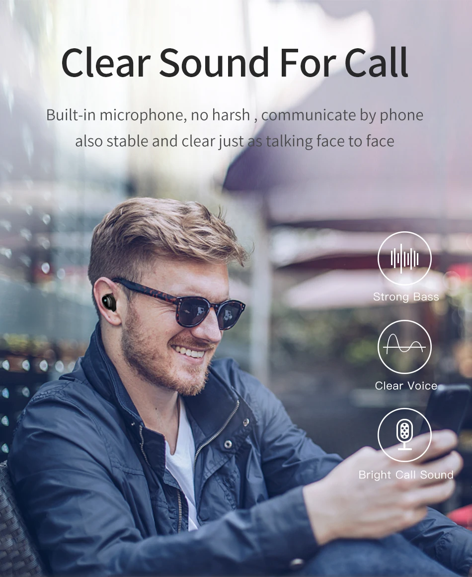 DRXENN Awei T5 TWS Bluetooth наушники с микрофоном беспроводные наушники Bluetooth 5,0 гарнитура с зарядкой чехол для смартфона