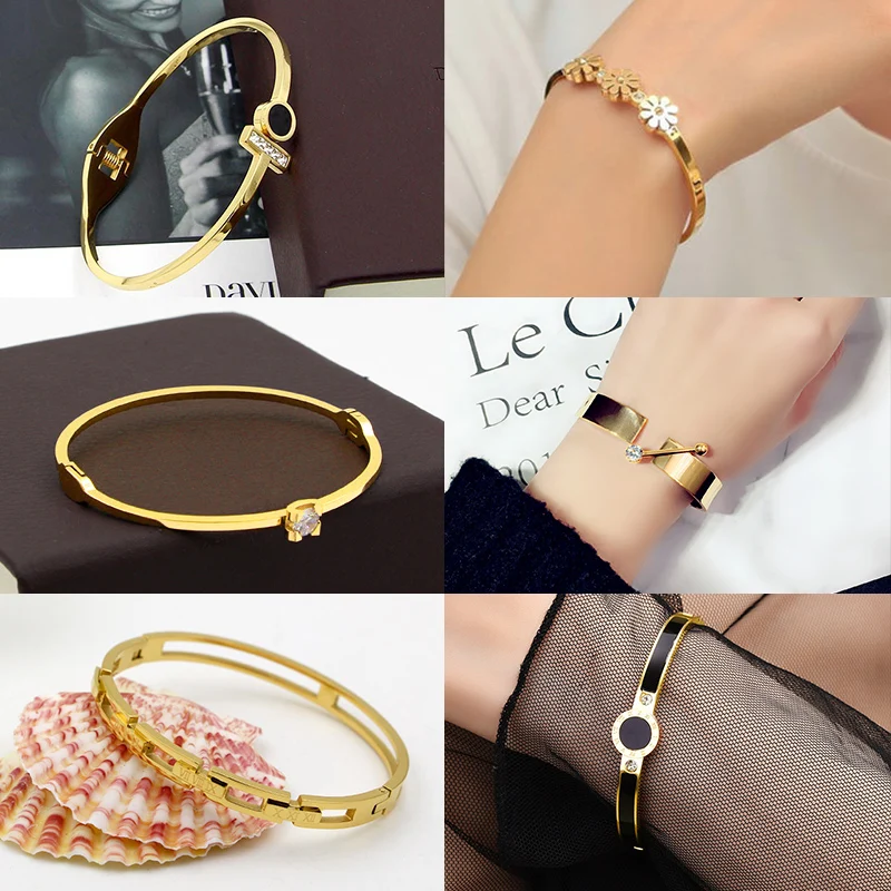 Браслет 2018 Новое поступление женские браслеты из нержавеющей стали уникальные