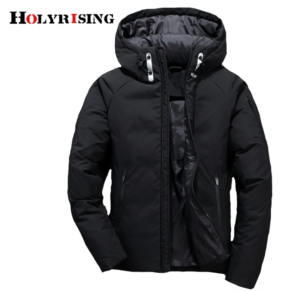 Holyrising мужская куртка на утином пуху, повседневные зимние куртки со стоячим воротником, верхняя одежда с капюшоном, пальто для мужчин, тонкая теплая уличная одежда 18562-5