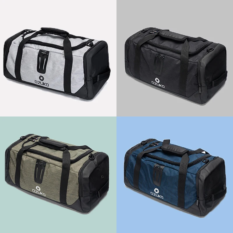 OZUKO New Multifunctional Large Capacity Men Travel Duffle Bag Waterproof Oxford Shoulder Bag Men's Backpack Luggage Handbags