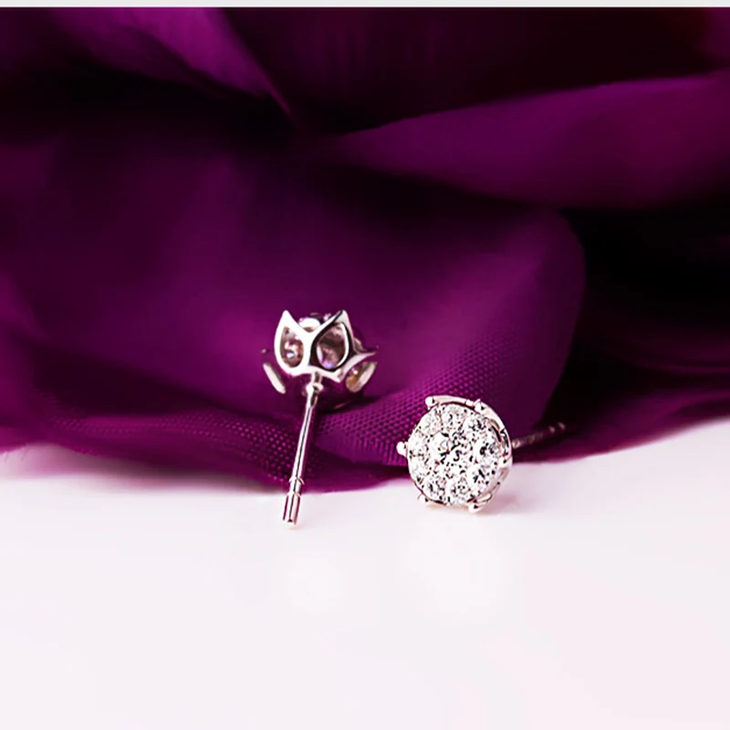 1CT бриллиантовый эффект GVBORI 18k золотые серьги для женщин хорошее ювелирное изделие бриллиантовые серьги дизайн короны