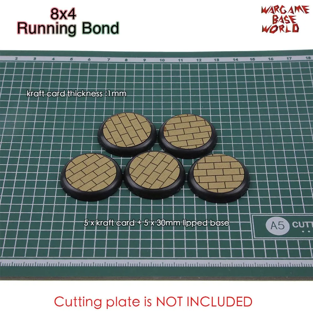 8x4RunningBond Крафт-карты текстуры основы-30 мм lipped основы-текстуры основы для Warhammer - Цвет: 8x4RunningBond