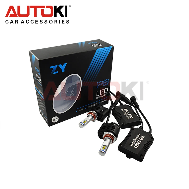 Autoki светодиодный фары для автомобиля P6 110W 10400lm Сменные лампы авто Вождение туман