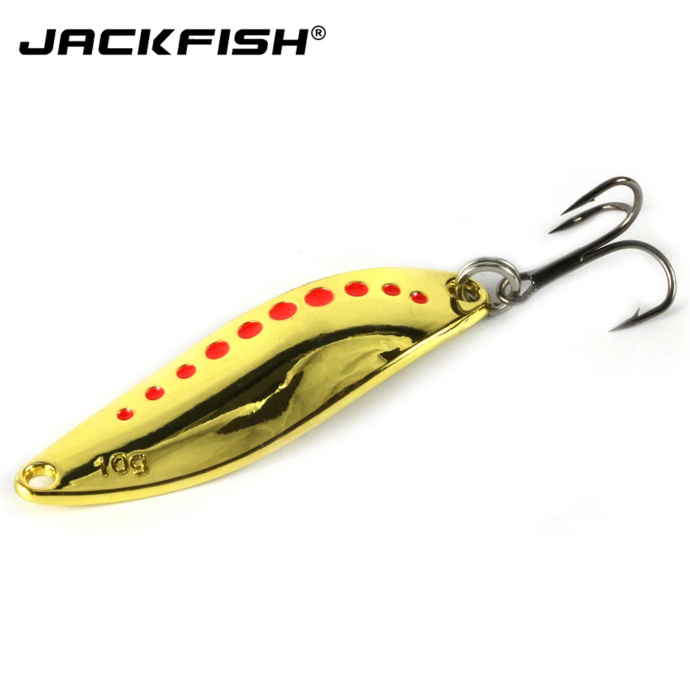 Приманка для рыбалки JACKFISH с металлическими блестками вращающаяся ложка жесткая