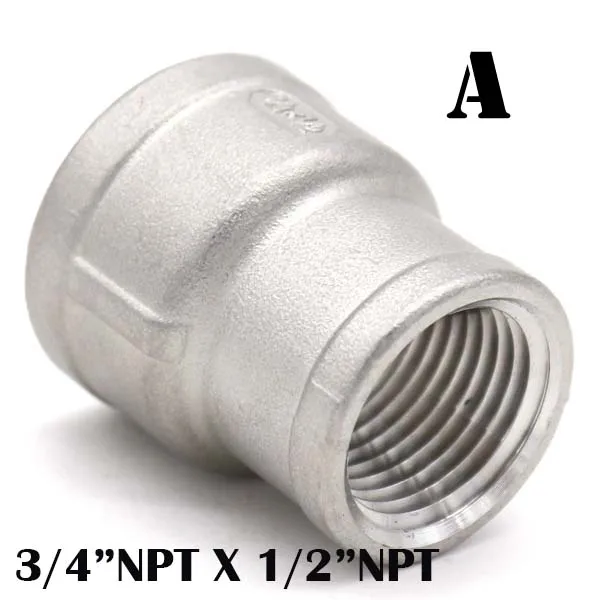 Редукционный переходник из нержавеющей стали 3/" FPT, 1/2" FPT, 3/" FPT, пивное оборудование, фитинг для домашнего пивоварения, муфта из нержавеющей стали - Цвет: A