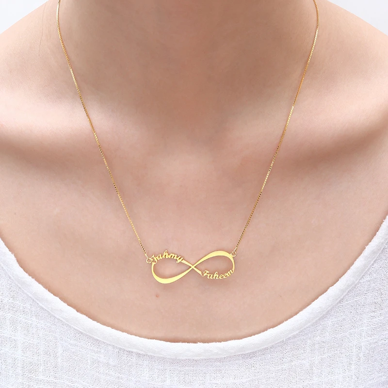 WindJune Бесконечность на заказ двойное имя ожерелье для женщин Namenecklace & Подвеска