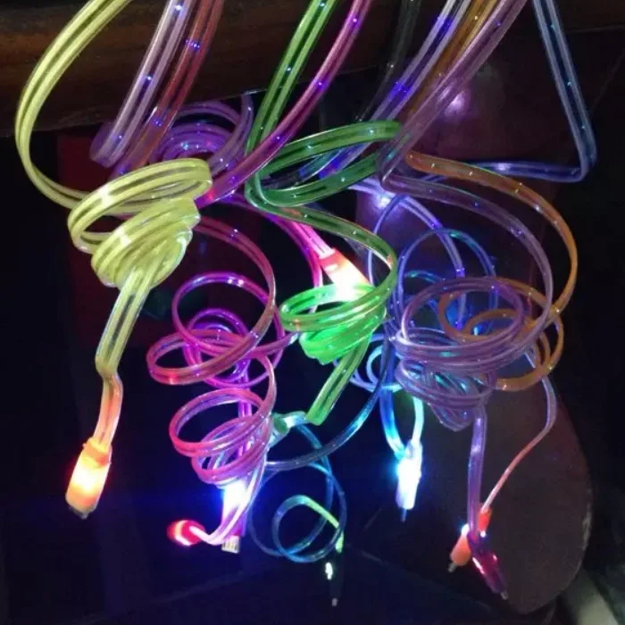 Новые Видимый Мигающий СВЕТОДИОД Яркий USB Зарядка Зарядное Устройство Кабель для