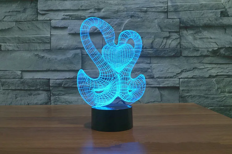 swan 3D лампа ночник семь цветов Животные Многоцветный RGB лампа Рождественский Декор Детские Подарочные игрушки сенсорный пульт дистанционного управления настольная лампа - Испускаемый цвет: swan