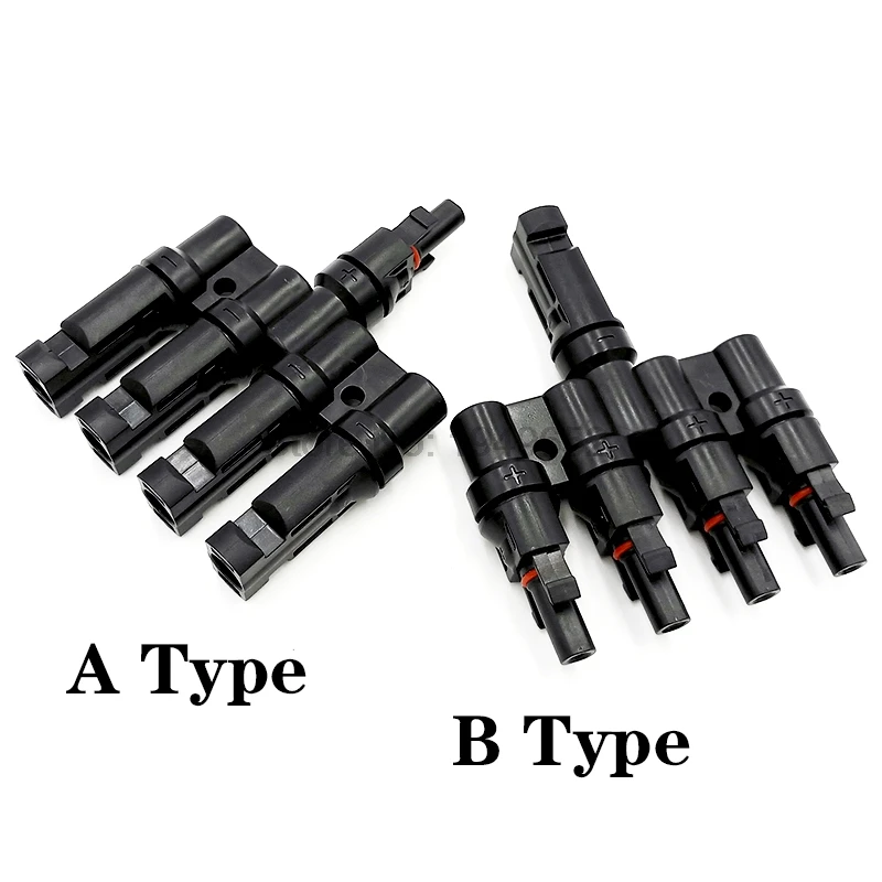 

T Branch solar connector five way 1T4 solar photovoltaic panel module parallel adapter