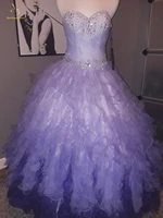 bealegantom lilac quinceanera dresses 2019 ball gown appliques crystals lace up debutante puffy sweet 16 party dress qa1454
