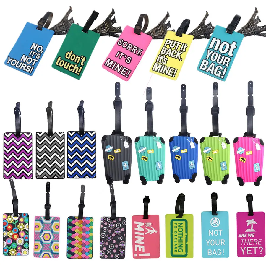 

Hot Suitcase Luggage Name ID Address Holder Silicone Identifier Label Travel Tag