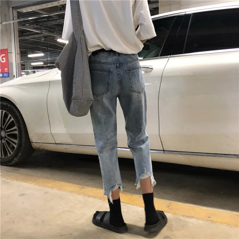 HziriP вышивкой рваные Промытые джинсы женские 2018 Новое прибытие Лето Осень Женские