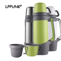hot sales larger capacity 1200ml vacuum cup stainless steel304 thermos flask bottle with handgrip and two covers cap cup