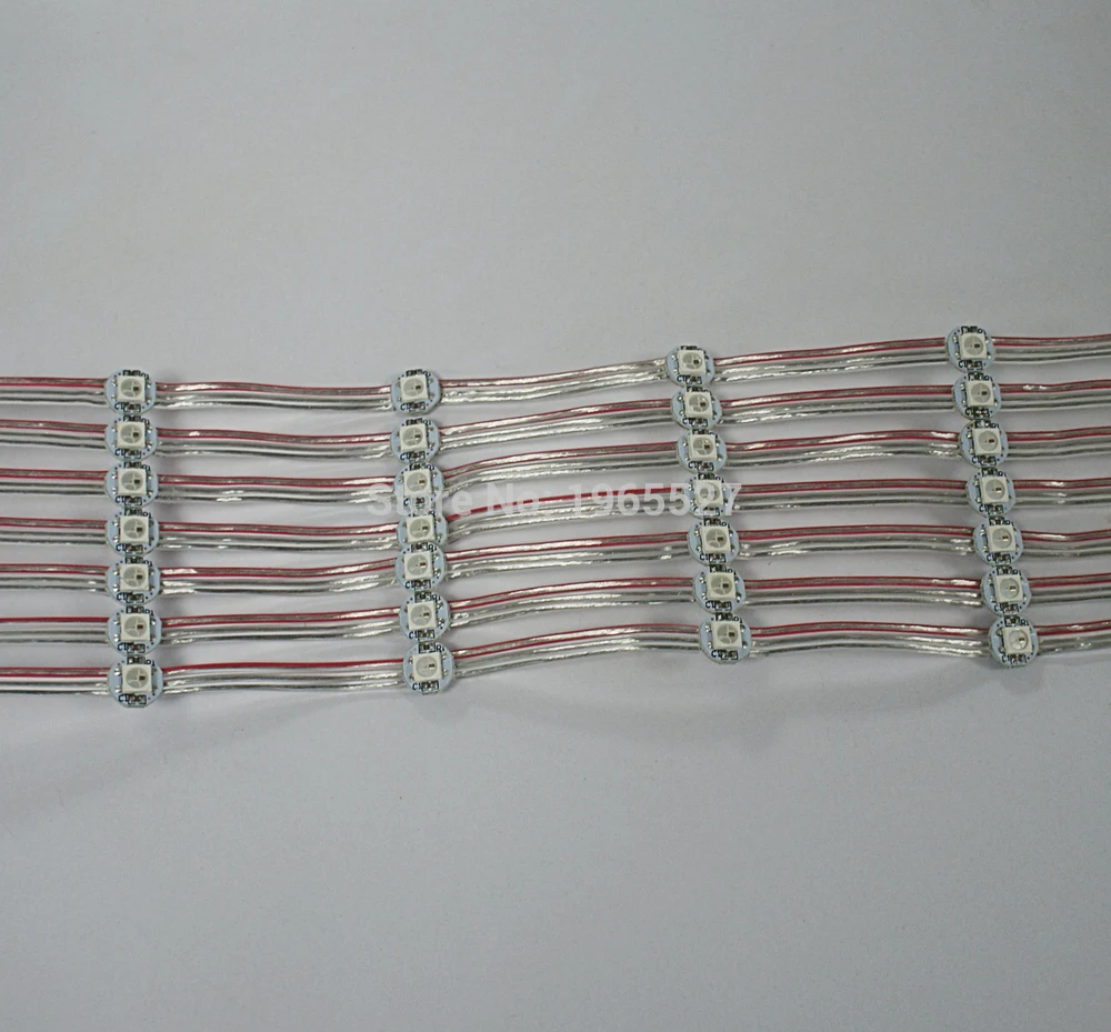 full color 5050 smd rgb WS2811 led string pixel light Round shape 50pcs/string white PCB Non-Waterproof IP20 DC5V input | Лампы и