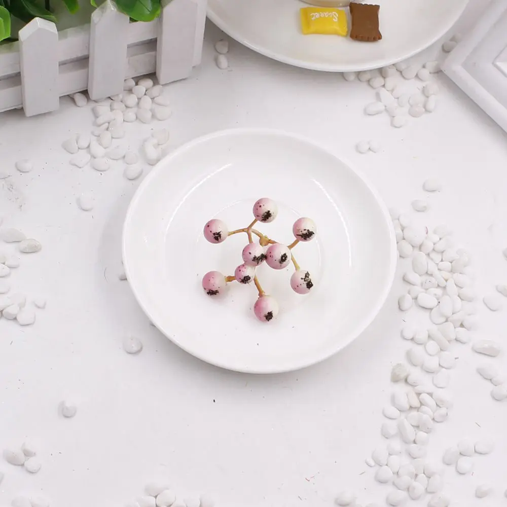 Pink 10 unids 9 головок мини Поддельные Фрукты Пена маленькие ягоды вишня ветка DIY Искусственные тычинки цветок для свадьбы домашнего ремесла украшения - Цвет: Pink