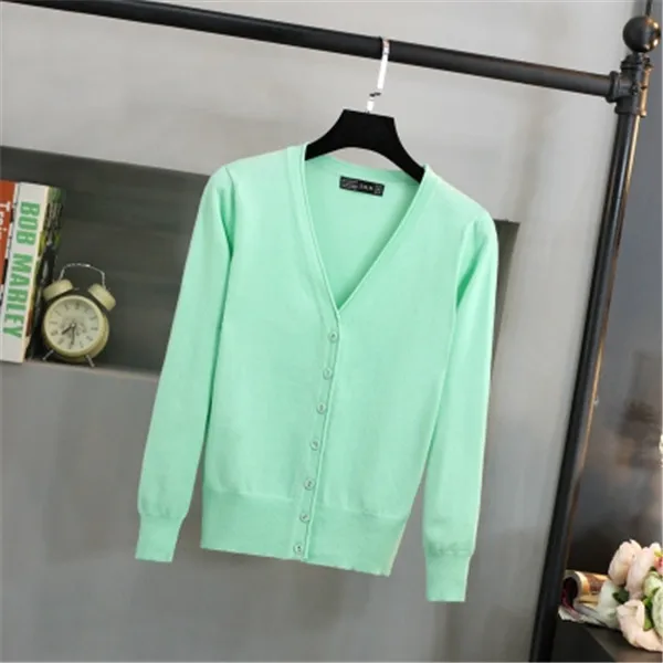 Mint Green Женский кардиган, вязаный свитер, короткое пальто, вязаное крючком, Женская Повседневная тонкая одежда для защиты от солнца, топы, пончо, большие размеры - Цвет: Mint Green