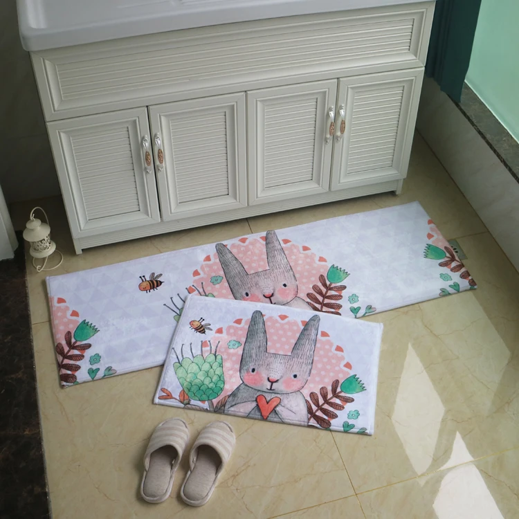Prezzo 50x80 + 50x120 Cm/set Verniciato Cucina Mat Anti-slip Bagno Carpet Casa Corridoio Zerbino Camera Da Letto Per Bambini Coperta Di Zona