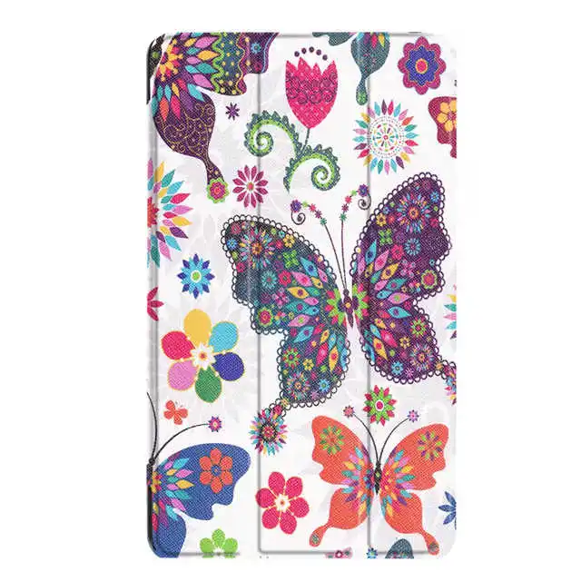Butterfly Магнитный смарт-чехол из полиуретановой кожи в виде ракушки для huawei MediaPad M3 Lite 8,0 CPN-W09/L09 8," чехол для планшета+ пленка+ ручка - Цвет: Butterfly