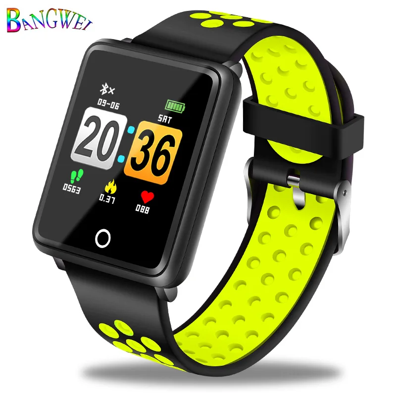 Green BANGWEI Neue Спорт фитнес повязку Wasserdichte Uhr Blutdruck Herz скорость мониторы Шагомер Смарт Браслет Für Android ios - Цвет: Green