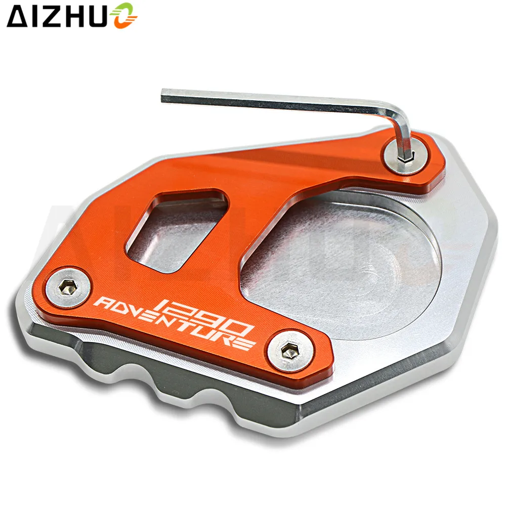 CNC Aluminum Motorcycle Kickstand Extension Plate Silver Motor With Side Stand Enlarge Support Pad For 1290 Adventure R | Автомобили и