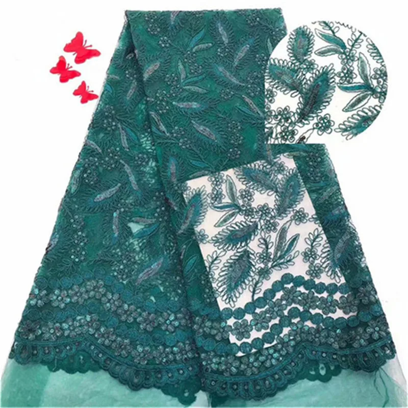 African Lace Fabric 2019 High Quality Tulle With Sequins Sky Blue French Net For Women Dress New | Дом и сад