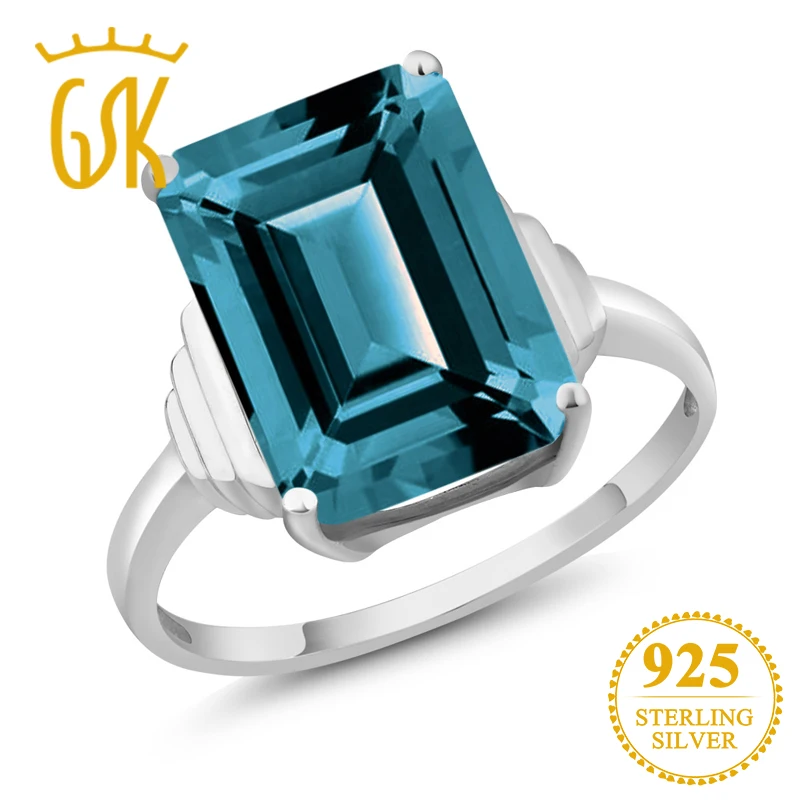 GemStoneKing 7 10 Ct восьмиугольник натуральный Лондон синий топаз драгоценный камень