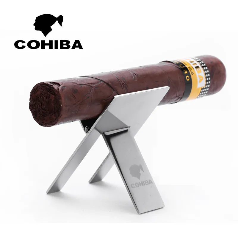 Подставка для сигар COHIBA практичные гаджеты серебристого цвета складная
