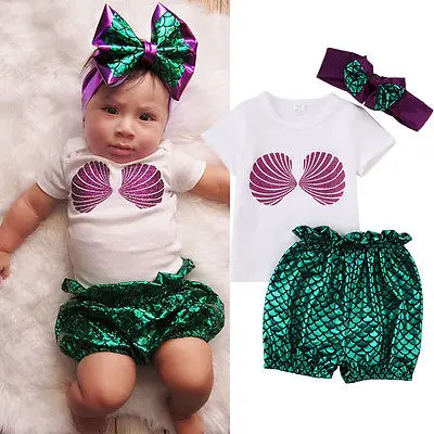 3 предмета футболка для новорожденных и маленьких девочек повязка на голову топы