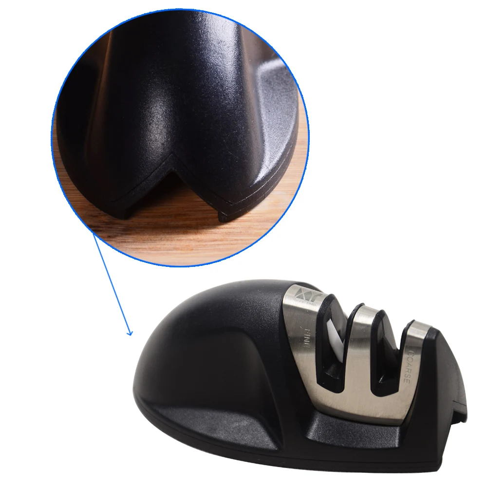 Новый стиль черный мини точилка для ножа два этапа только Нержавеющая сталь