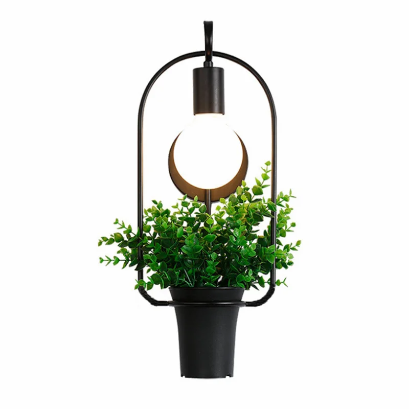 

Nordic retro minimalist wrought iron wall lamp restaurant bedroom bedside balcony corridor decorative wall lamp lw5301123py