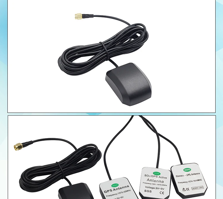 RP-SMA 3M Cable Car GPS Antenna GPS receiver GPS Glonass/GPS BD dual system GNSS External Antenna for GNSS Module