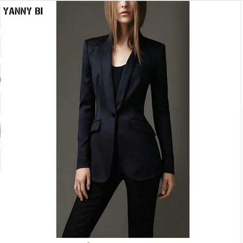 Женский пиджак и длинные брюки вечерние костюмы из двух предметов |