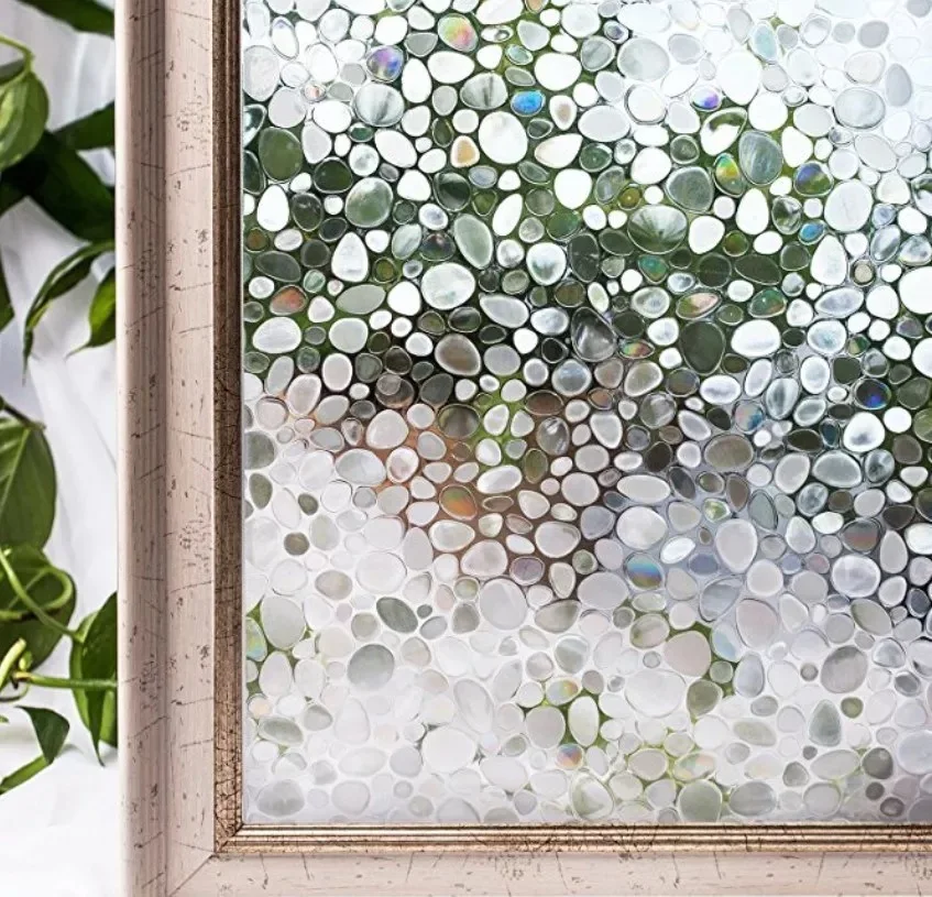 

3D Cobblestone Static Privacy Window Sticker Glass Film stone Stained Frosted home bathroom decorative Self-adhesive PVC film