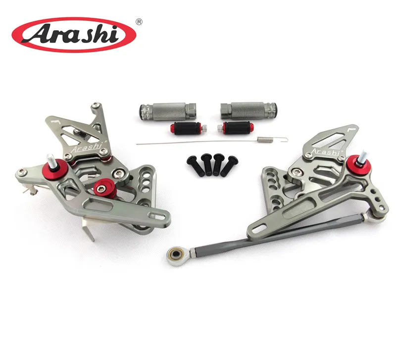 Gray Arashi мотоциклист Регулируемые подножки для SUZUKI GSXR GSX-R 600 750 2006-2010 CNC Rearset подножки GSX R 600cc 750cc - Color: Gray