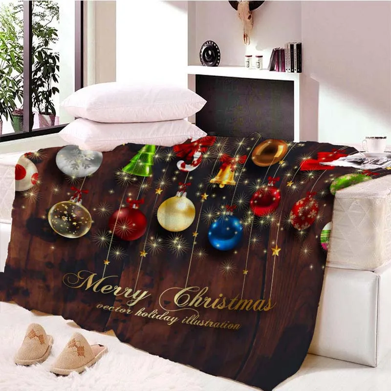Thicking Merry Christmas Nap одеяло супер мягкий бархат плюшевое художественное детское