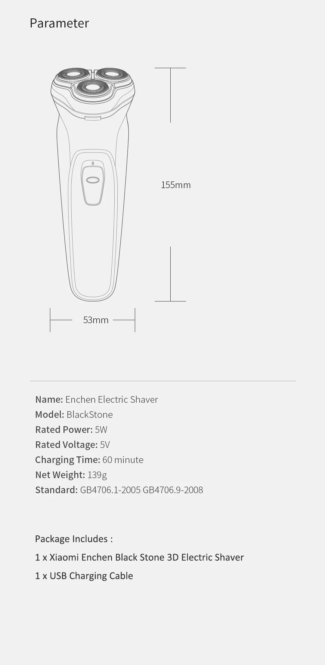 Xiaomi Mijia Enchen BlackStone 3D умная Бритва для электробритва для мужчин, моющаяся, type-C, USB перезаряжаемая бритва, машинка для бороды, подарок
