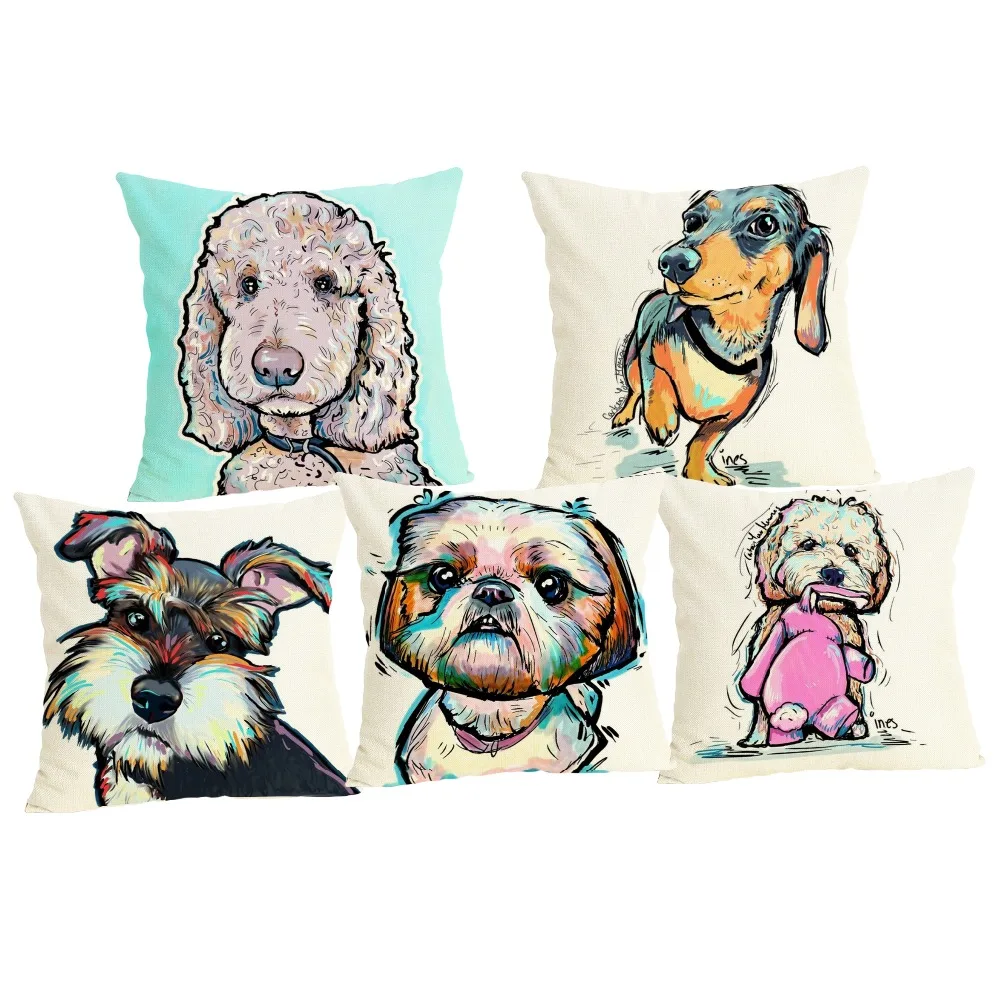 Новый чехол для подушки дома и автомобиля наволочка в виде собак декоративная