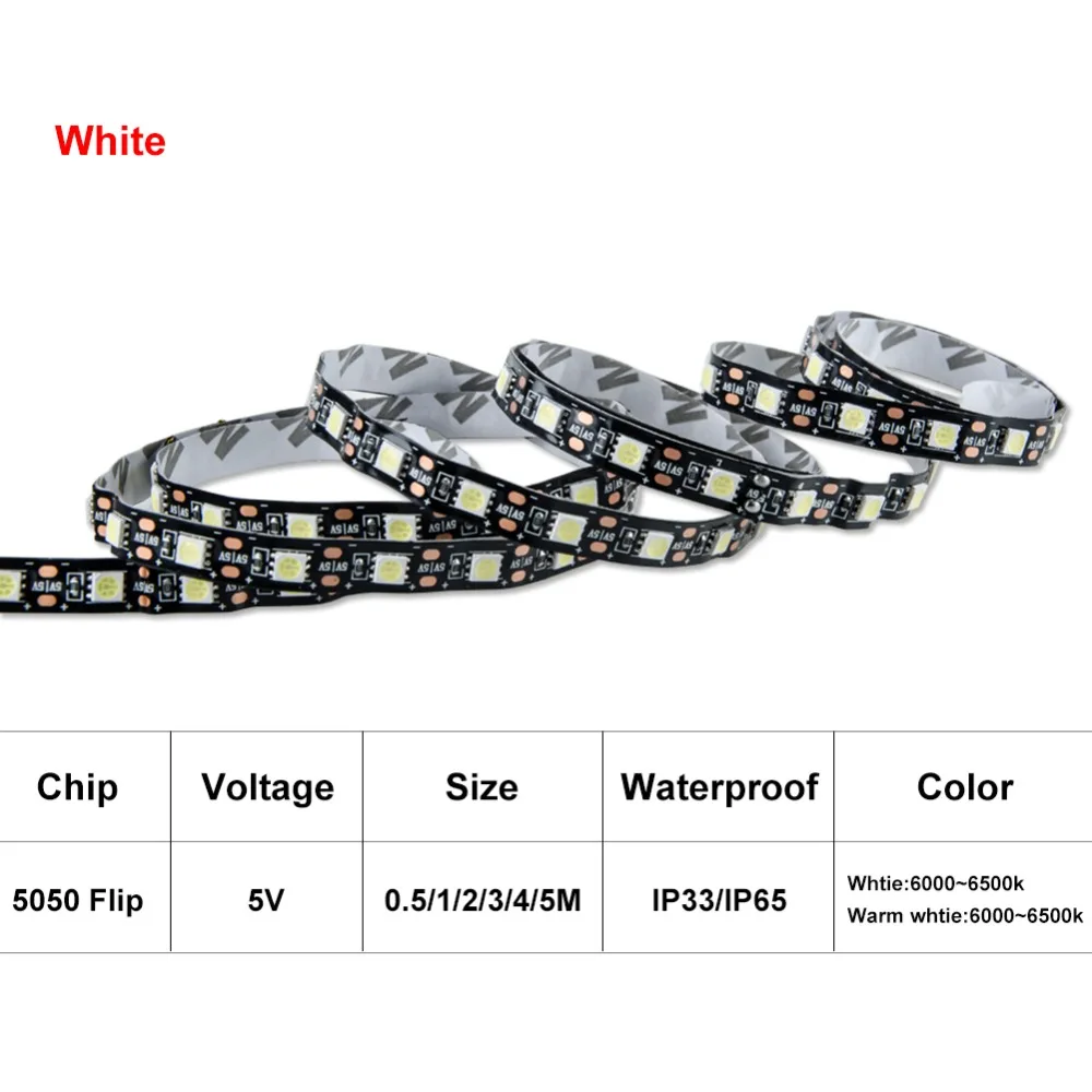 Светодиодная лента EeeToo USB 5 в постоянного тока SMD 5050 50 см 1 м 2 3 4 м|led tape|led strip light usbled |