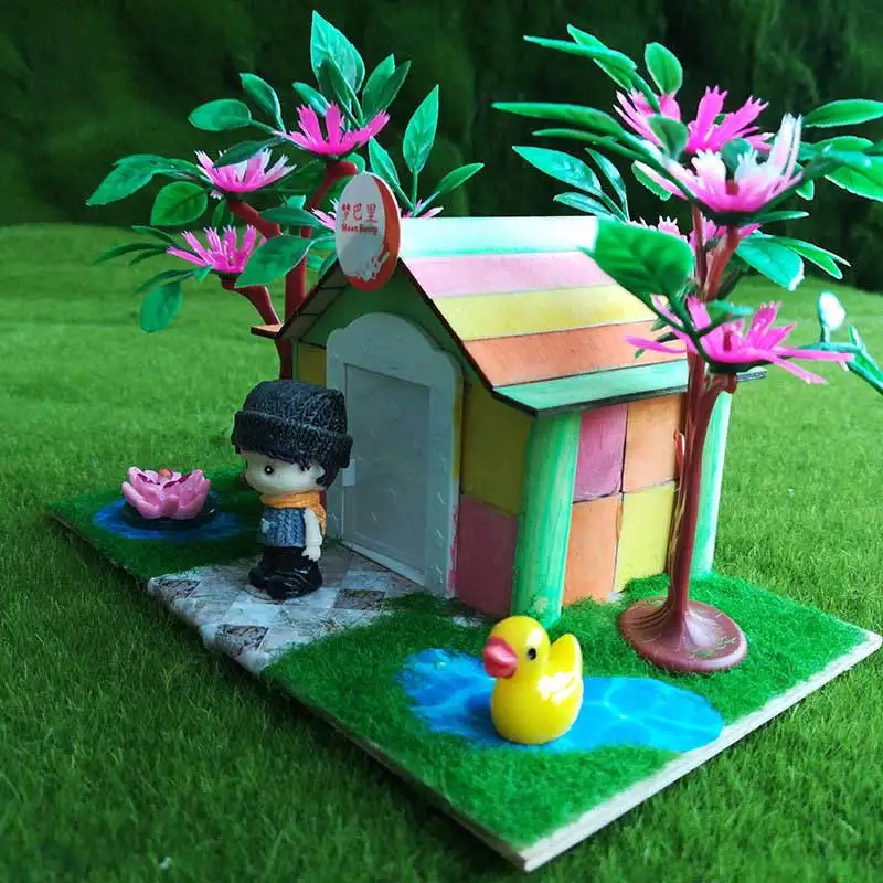 Игрушки для девочек на 5 лет diy hut villa Детские сборочные игрушки ручной работы дом