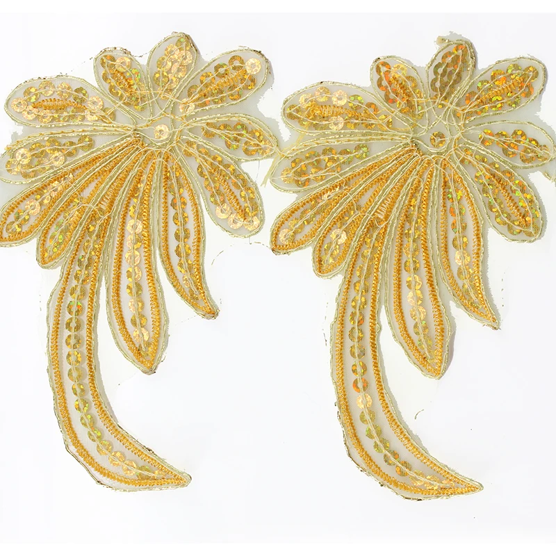 10 ярдов золотые блестки цветочный шнур гипюр кружевная Лента отделка аппликация