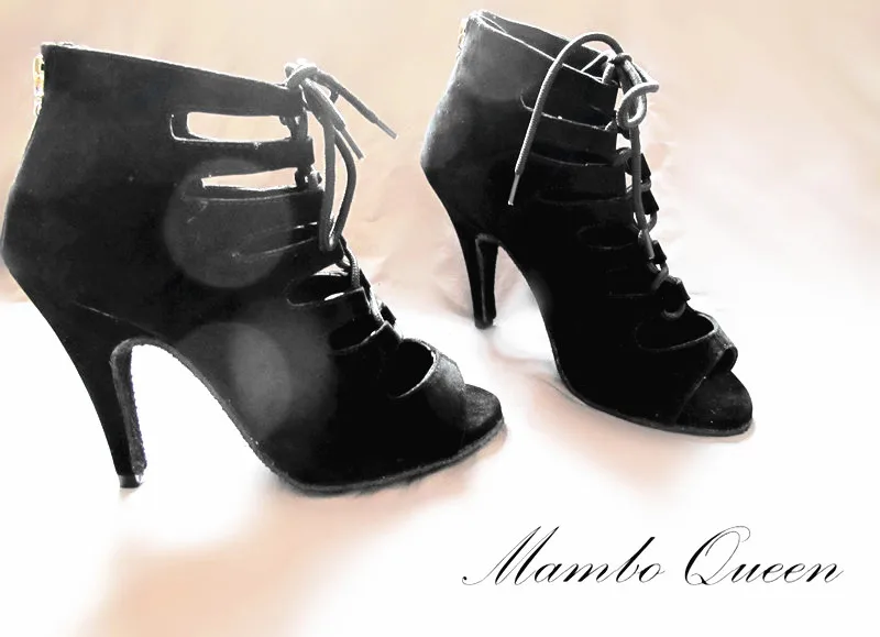 Женские босоножки для латиноамериканских танцев черные бальных джазовых с