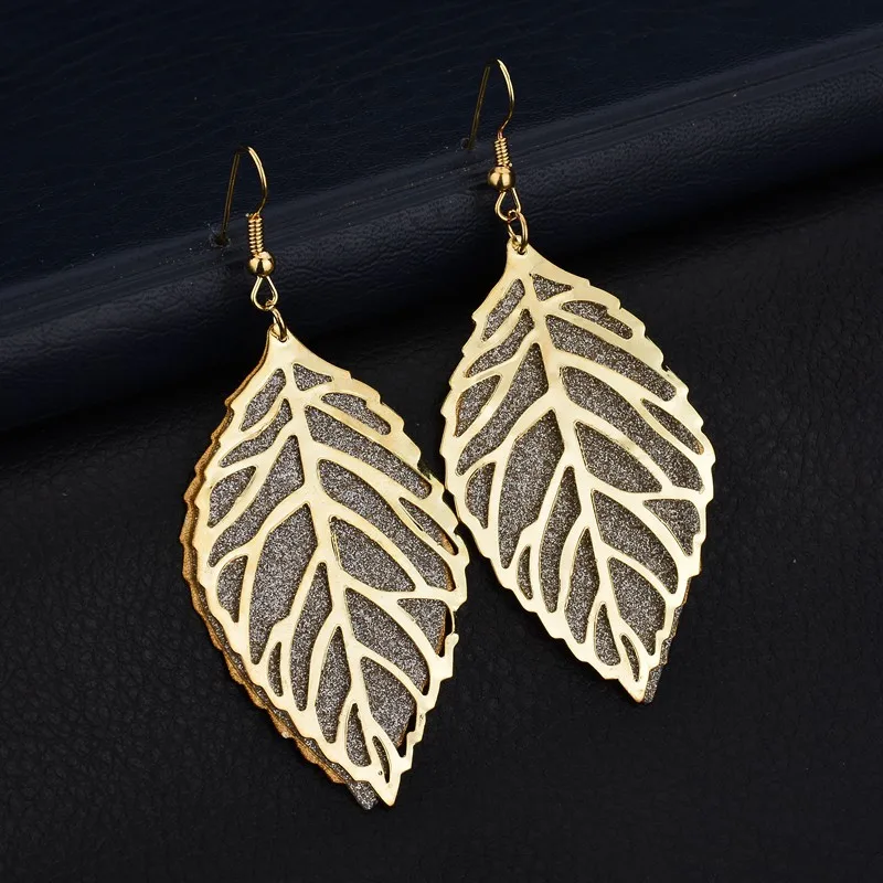 Женские винтажные серьги MissCyCy серьги-капельки с полыми листьями и стразами |